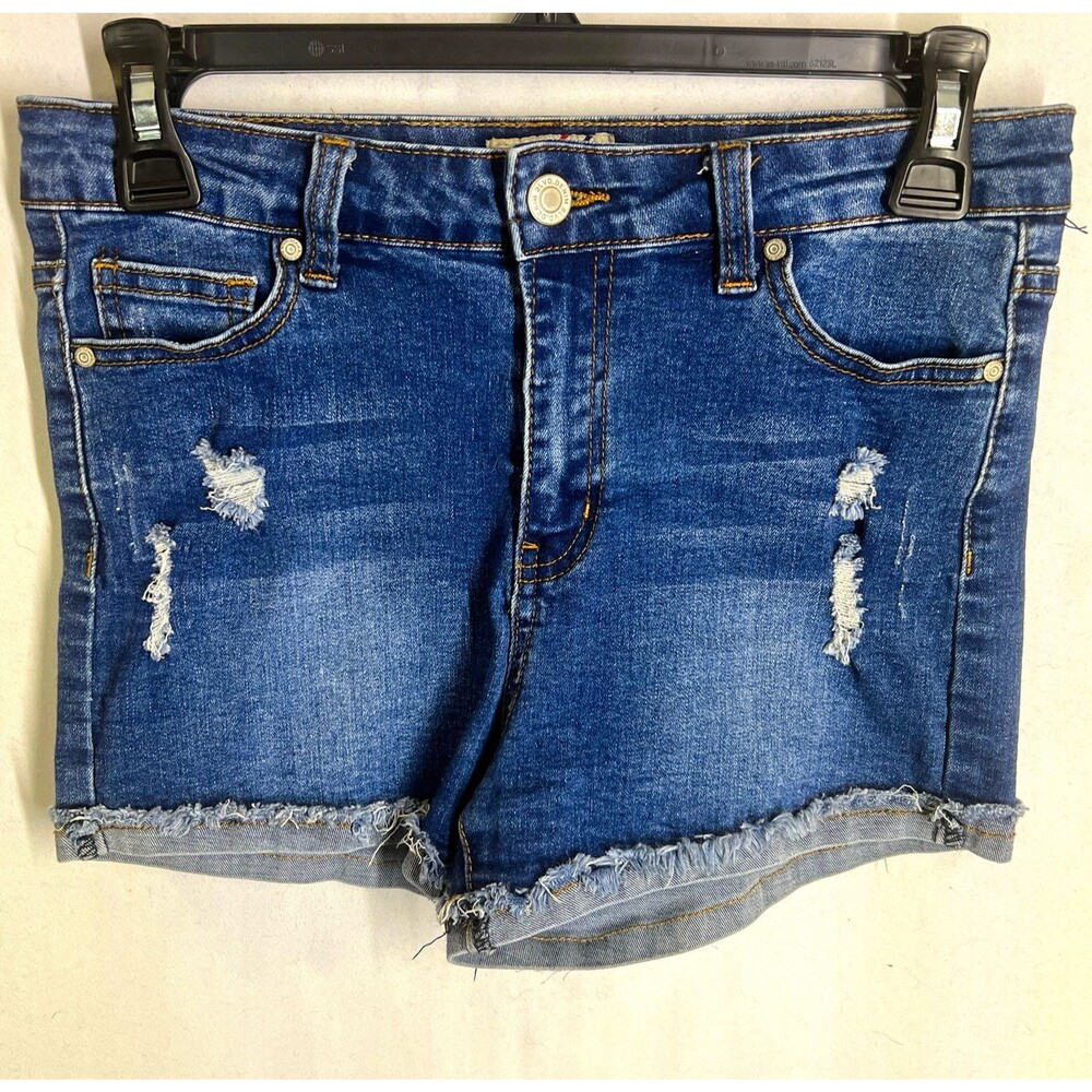 Denim Blvd Women’s Shorts Denim Cut Off Distressed Frayed Hem Stretch Size S